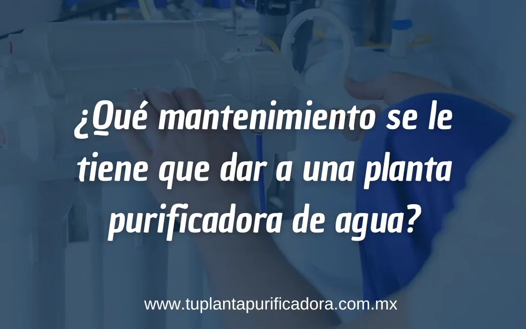 Mantenimiento que ocupa una planta purificadora de agua